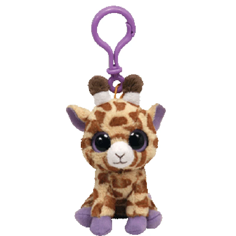 Ty Beanie Boos Safari Жираф Малый брелок-плюшевая игрушка Клип Мягкая коллекция кукла с тегом 4 "см 10 см