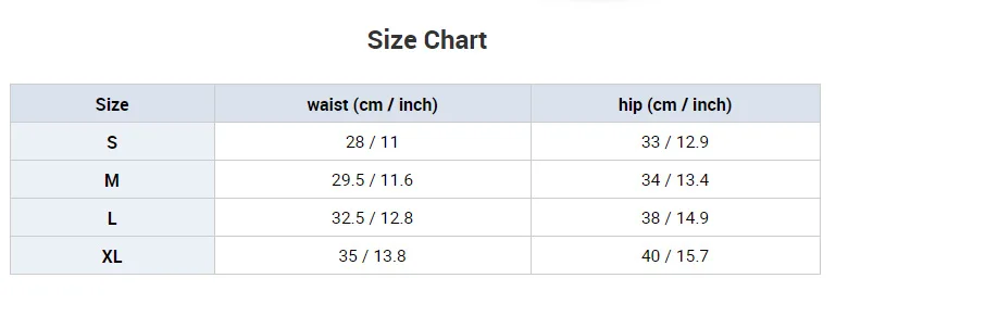 small size chart