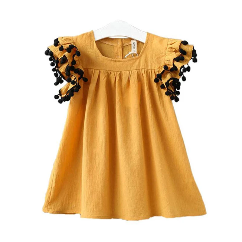Summer Girls Clothes 2018 New Short Sleeve Casual Toddler Children Princess Dress Solid Kids