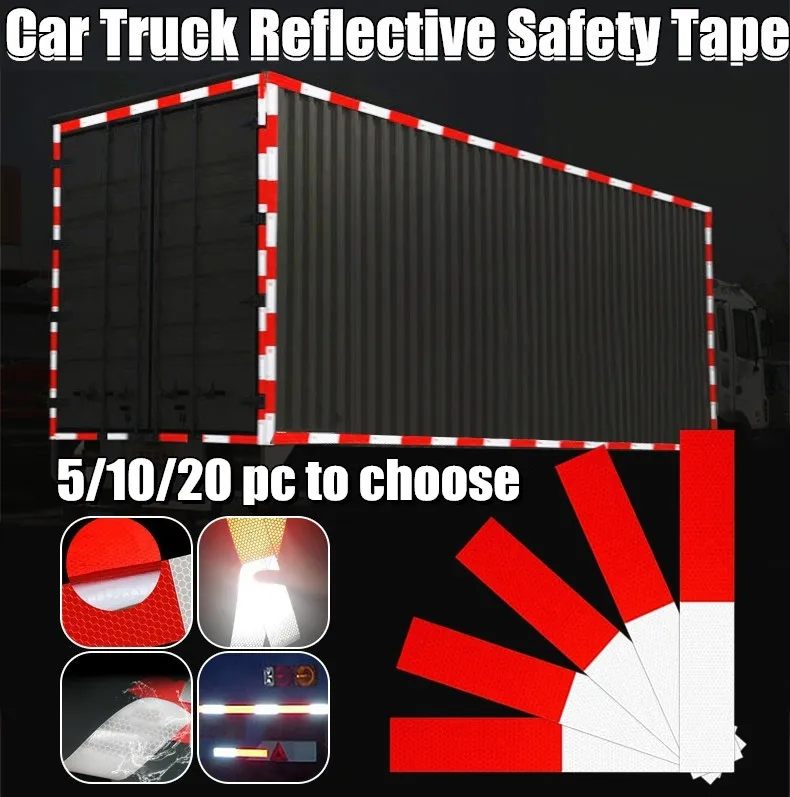 

5/20PC Car Truck Reflective Safety Tape Warning Night Light Reflector Sticker