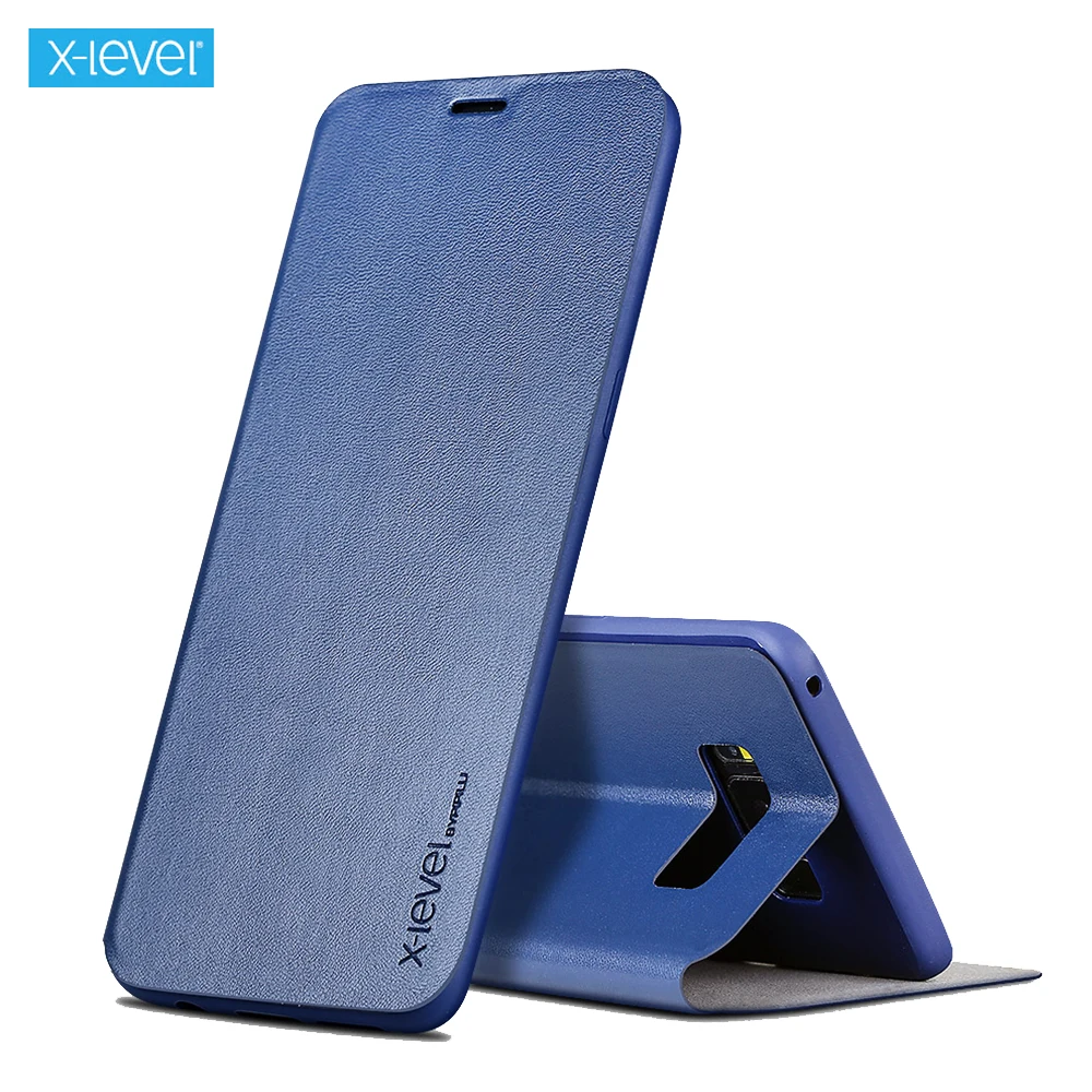 Кожаный флип чехол X Level Book для Samsung Galaxy S8 S9 S10 Plus Fibcolor Ультратонкий бумажник