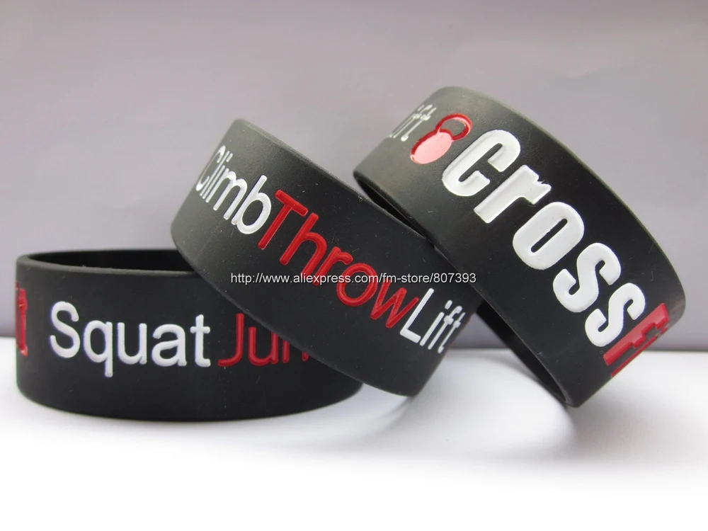Squat Jump Climb Throw Lift Crossfit Wristband La Fitness Training Squat Jump Climb Throw Lift Crossfit Wristband La Fitness Training Workout Gym Silicon Bracelet Debossed 50pcs Lot Freeshi In Bangles From Jewelry