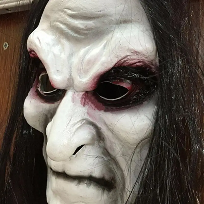 Маска зомби на Хэллоуин, длинные волосы, призрак, страшная маска, реквизит, злобный призрак, хеджирующая маска зомби, Реалистичная Маскарадная маска на Хэллоуин