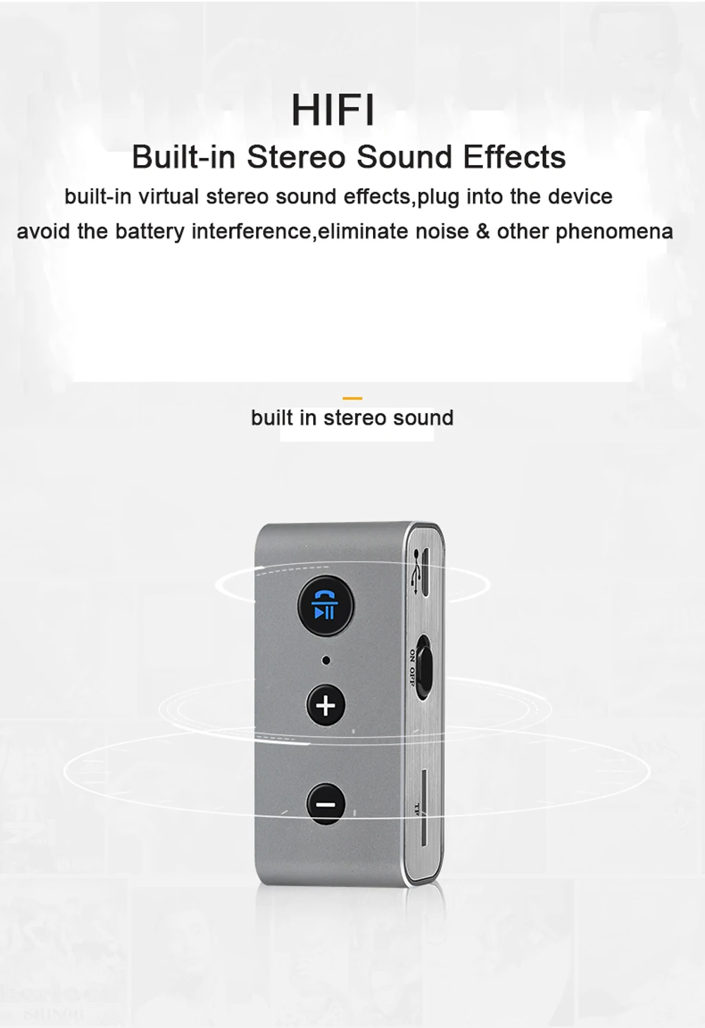 Kebidu громкой связи Bluetooth автомобильный набор, свободные руки, 3,5 мм вспомогательный аудиоресивер адаптер музыкальный Bluetooth ресивер A2DP стерео Поддержка TF карты играть