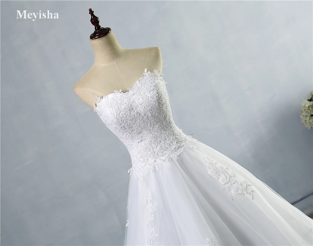 ZJ9059, белое платье цвета слоновой кости, Тюлевое Милое Свадебное платье, настоящая фотография, шлейф для невесты, платья размера плюс, высокое качество