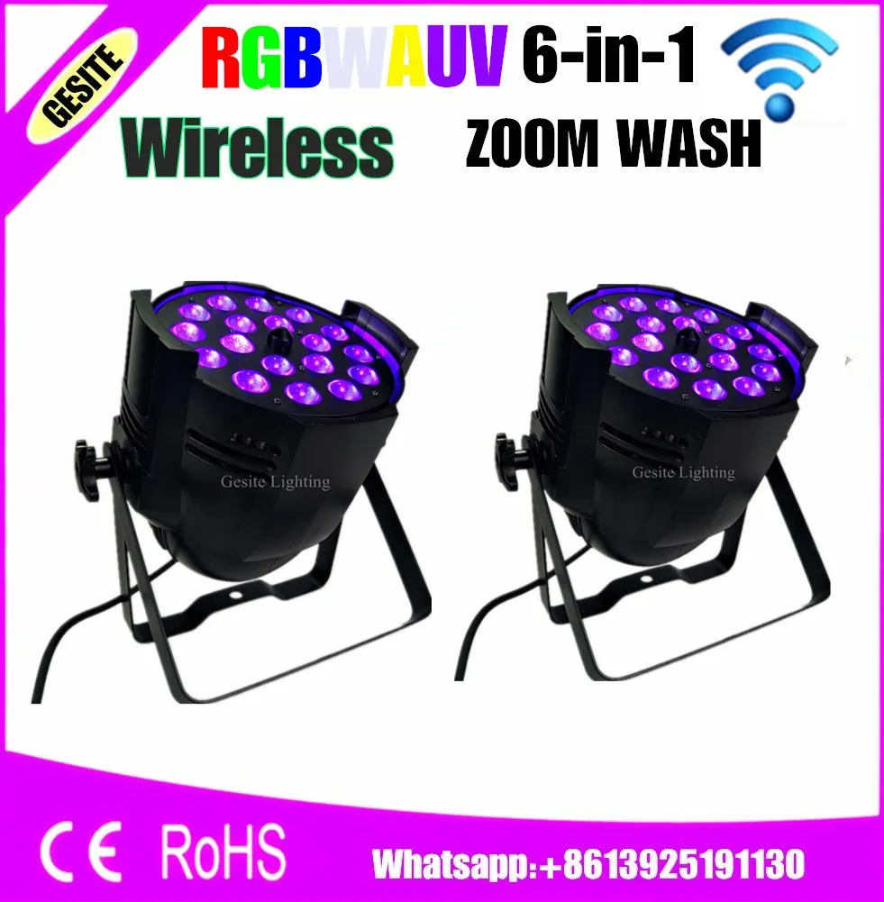 2 шт./лот Zoom Par Light 18*18 Вт RGBWAUV может управляться светодиодным лучом|beam wash|par can lightpar