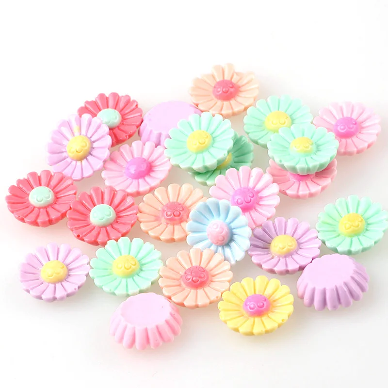 New Mini Resin Wildflower Plastic Flower Flat Back Cabochon Resin