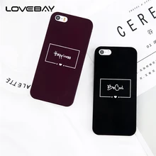 Lovebay Phone Case For iPhone 5 5s SE 6 6s 7 8 Plus X Fashion Cartoon Letter Be Cool Happiness Hard PC For iPhone 5S Phone Case
