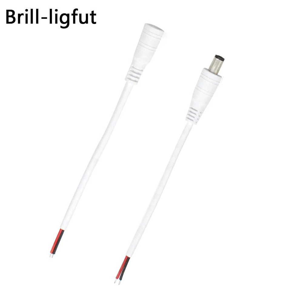 

5.5 x 2.1mm DC Female and Male Power Jack Connector Adapter Wire Cable 15cm For 5050 3528 led strip CCTV IP camera