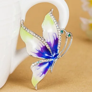 

12pcs/lot wholesale Enamel Butterfly Brooch Bouquet Collar Women Christmas Brooches And Pins Women's Hijab accessories Broches