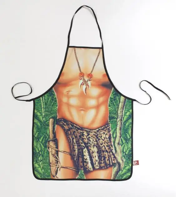 

Freeshipping new Novelty Cooking Kitchen Jungle men Sexy Apron Baking Chef Funny kitchen aprons