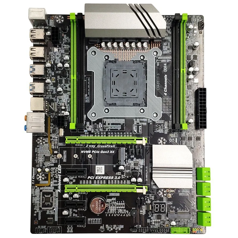 

X99 LGA2011-3 Motherboard for Intel I7 E5 4-Channel DDR4 2133/2400/2800 32G RAM,NVME SSD M.2,SATA2.0,USB3.0,PCIE16X slots