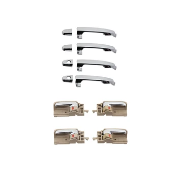

8PCS CHROME EXTERIOR BEIGE CHROME INTERIOR DOOR HANDLE For TOYOTA Corolla 2003 2004 2005 2006 2007 2008 2009 2010-2013