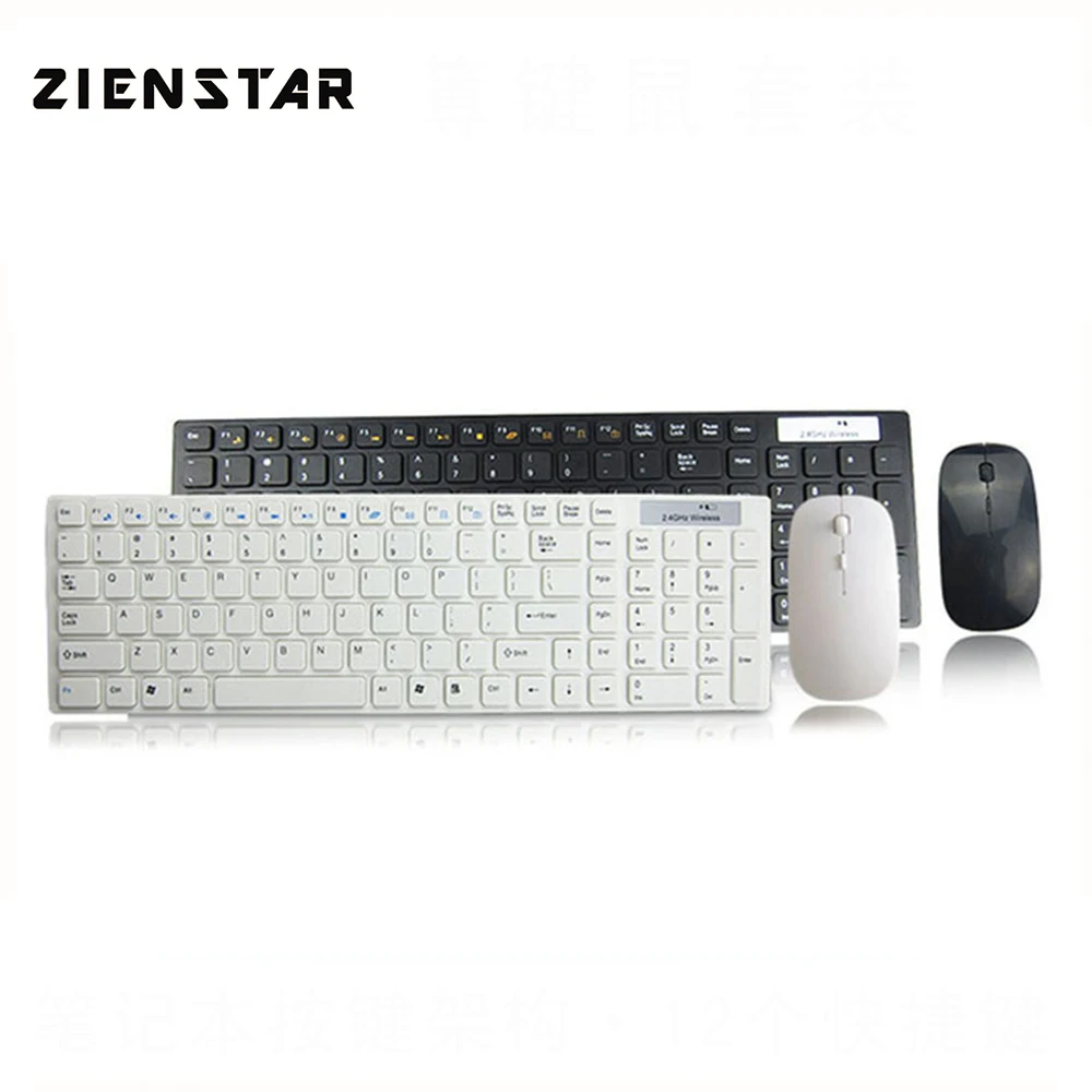 

Zienstar Ultra Slim Wireless Keyboard and Mouse Set with USB Receiver for Macbook ,Computer PC, Laptop