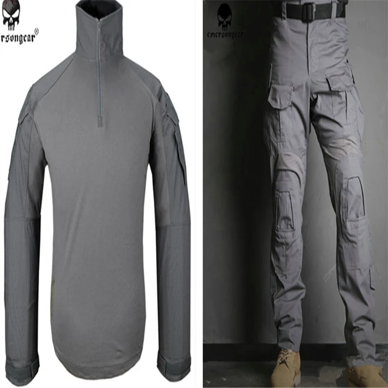 

2017 NEW Emerson bdu G3 Combat uniform shirt & Pants & knee pads Military Army uniform Wolfgray Suits