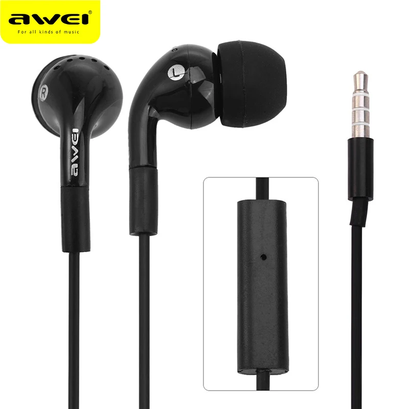 

Original AWEI ESQ9i for Xiaomi Hybrid Earphone with Mic Remote Headset For Redmi For Red Mi Mobile Phone In-Ear Computer MP3 PC