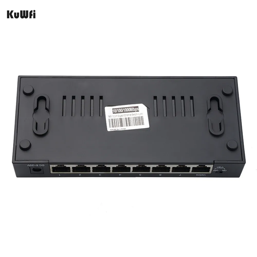 KuWFi 5/8Port Gigabit Switch Ethernet Smart Switcher High Performance1000Mbps Ethernet Network Switch RJ45 Hub Internet Injector 3