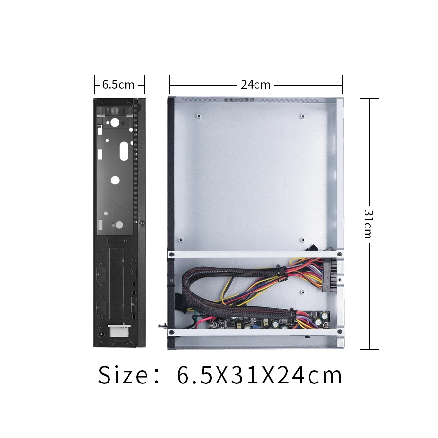 Realan 2007C вертикальный мини ITX чехол с вентилятором USB аудио HDD SATA, маленький ATX чехол s для ПК