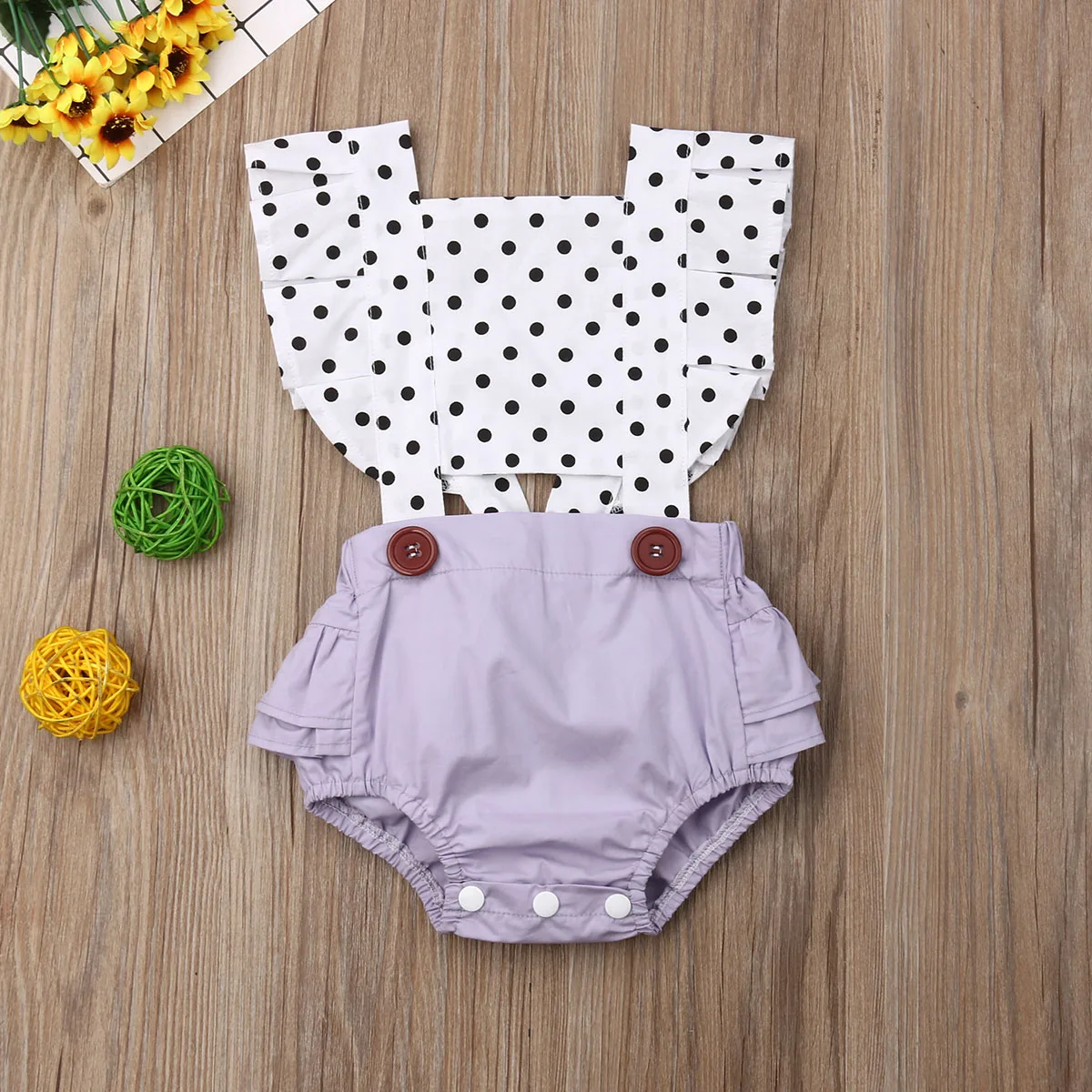 

Adorable Newborn Baby Girl Polka Dot Romper Sleeveless Backless Hollow Out Jumpsuit Outfit Clothes 0-24 Months