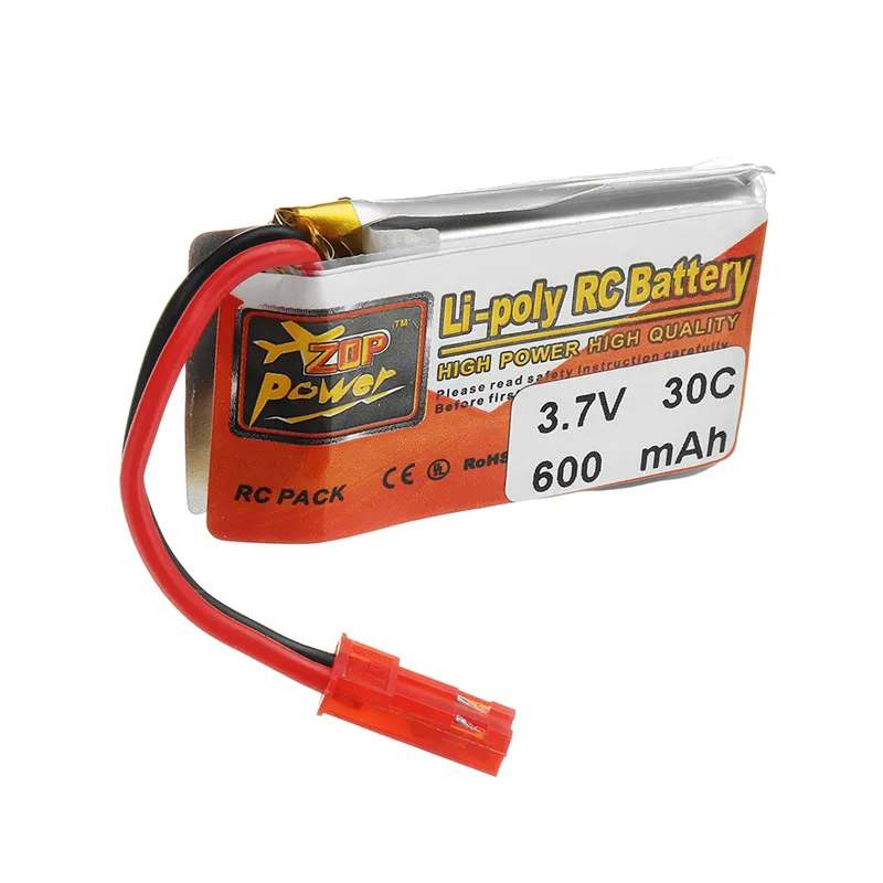 6 шт. ZOP Power 3 7 В 600 мАч 30C 1 s Перезаряжаемые Lipo Батарея JST разъем с Зарядное