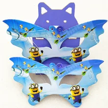 10p Бумага с миньонами маски предметы для вечеринок мультфильм шаблон Дети День рождения тема вечерние украшения набор глаз покрытие ребенка душ сувениры милый