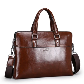 

Men's Leather Laptop Briefcase Brown Business Laptops Bag Men's Shoulder Bag Travel Bags Casual Office Work Bag For Macbook Air