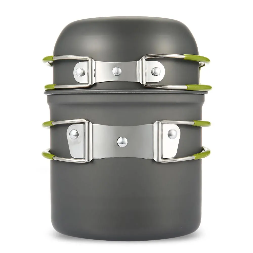 

Outdoor Pot Camping Cook Field Aluminum Alloy Stove Set Cookware Pot Set Ultralight Picnic Outdoor Pot Camping Pot 1-2 People