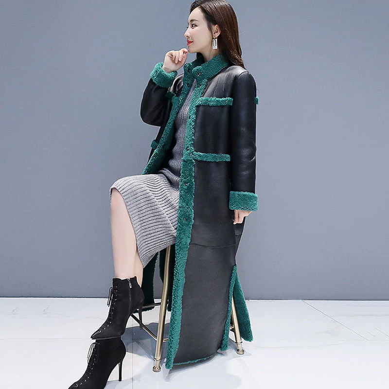 Зимняя куртка женская овечья шерсть пальто из искусственного меха X-Long теплая женская шуба женская плюс размер шерсть женский пиджак HHPC16