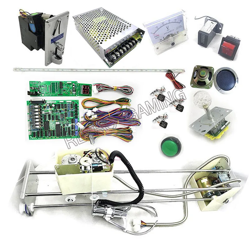 US $115.00 English version toy crane game machine DIY kit with gantry claw motherboard LCD display wires crane power supply coin acceptor