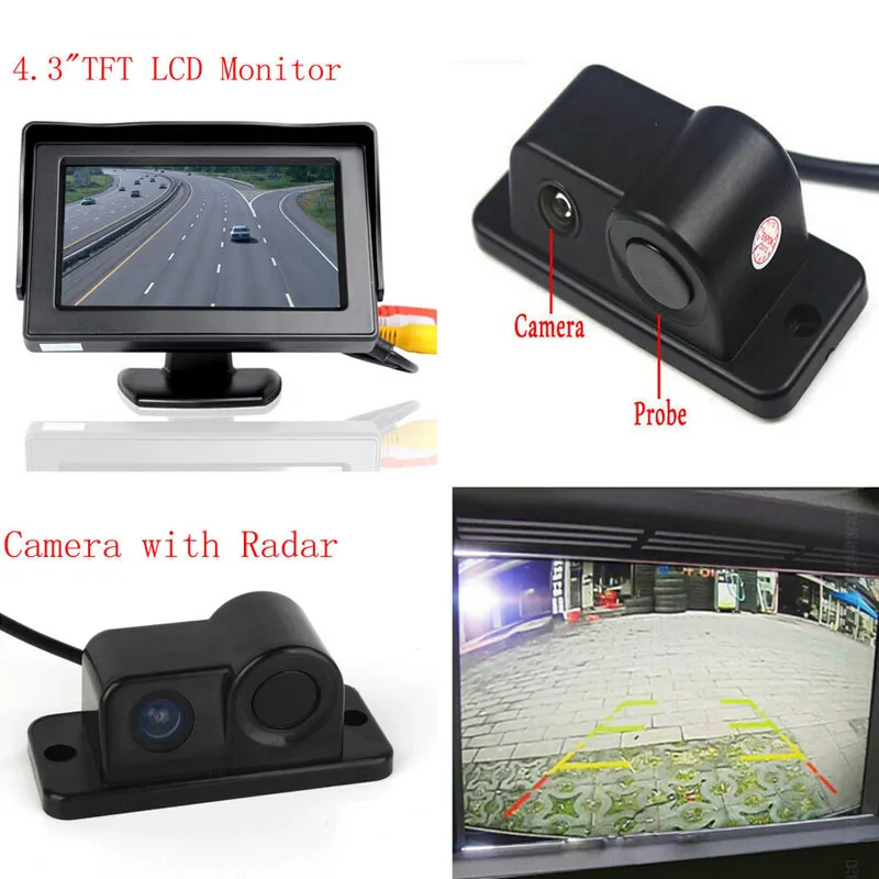 

4.3 "Color TFT LCD Monitor Car Parking Assist and Alarm Sound LED Reverse Parking Reverse Sensor Parking Camera Reverse Camera