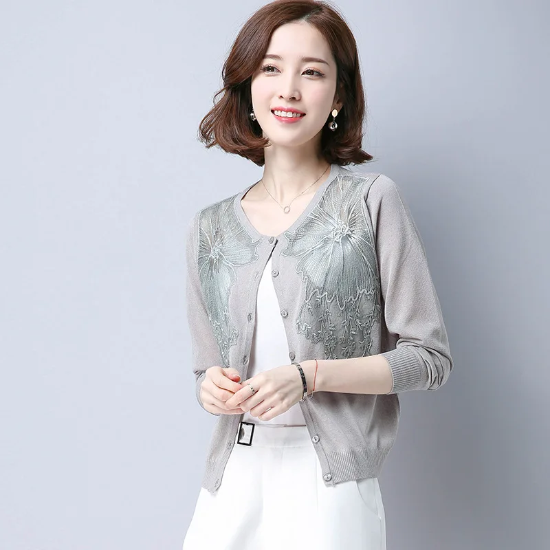 Spring thin cardigan new 2017 Long sleeve knitted cardigan Clothing XL