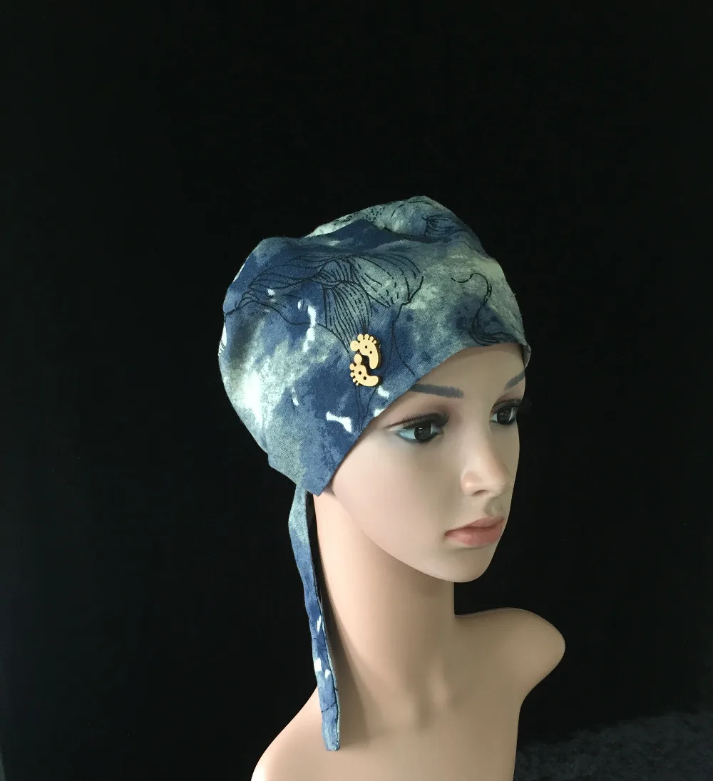 

Hot Unisex Hospital Medical Caps 100% Cotton Surgical Caps Scrub Lab Clinic Dental Operation Caps for Doctor Nurse Cowboy Style