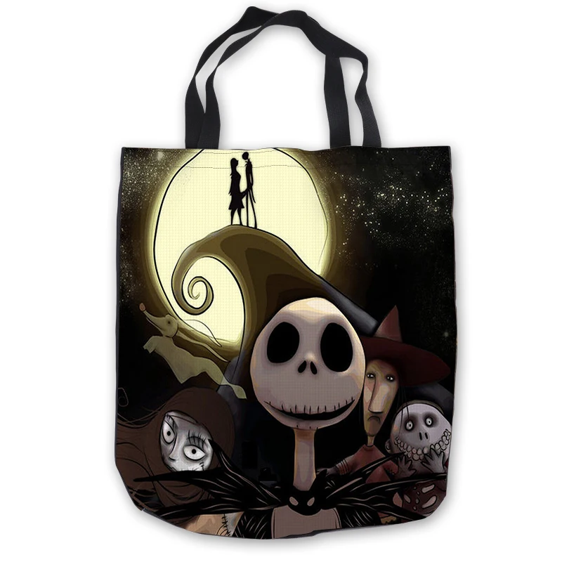 

Custom Canvas Nightmare Before Christmas Tote Hand Bags Shopping Bag Casual Beach HandBags Foldable 180713-1-27