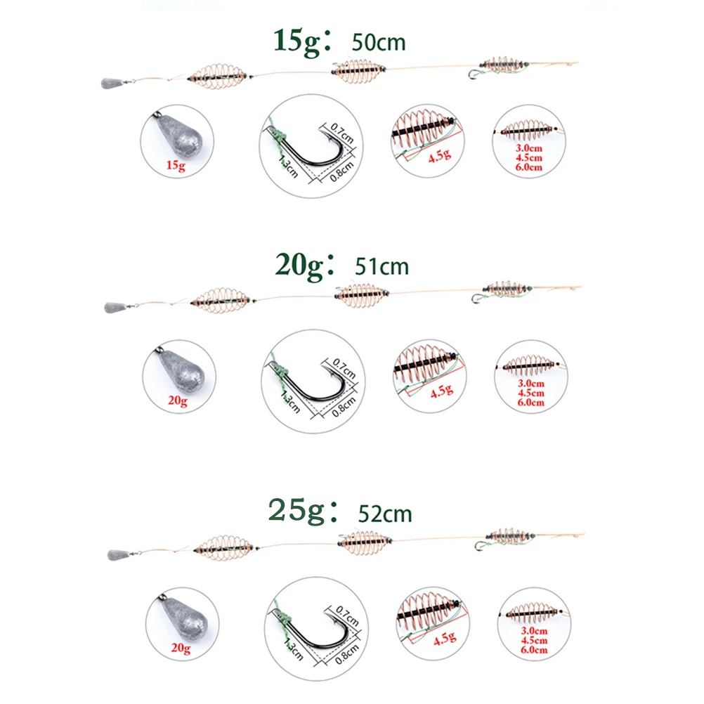 

Artificial Fishing Lure Bait Cage Feeder Carp With Lead Sinker Swivel with Line Hooks For Fishing Tackle