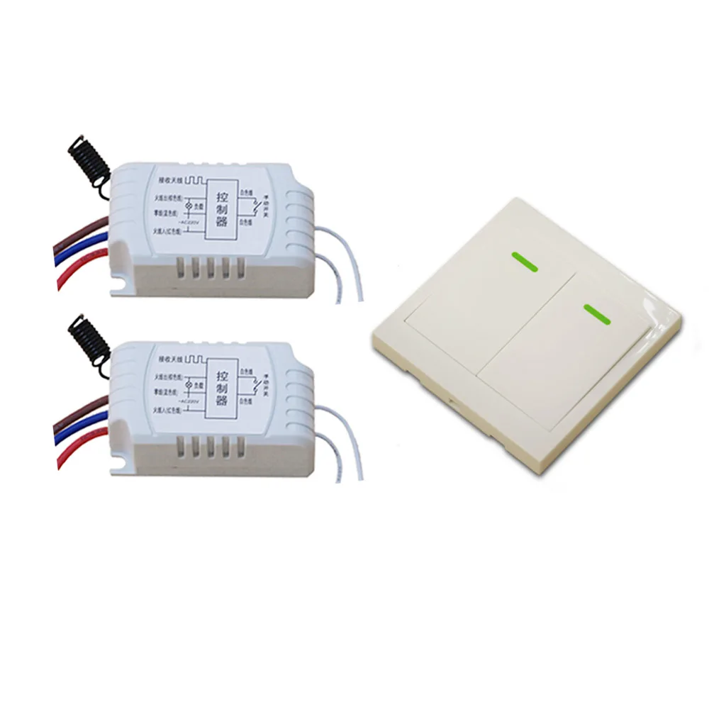 

New Remote Control Switch AC220V 2* Receiver Wall Transmitter Wireless Power Switch 315/433MHZ Radio Controlled Switch Relay
