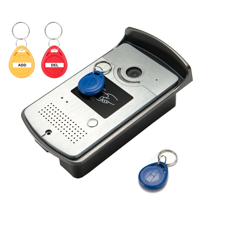 RAYKUBE RFID Door Access Control System With Video Door Phone Electric Door Lock RFID Reader Home Security Full Kit 