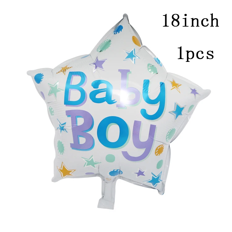 1pcs 84*32cm Baby Shower Pink Foil Balloon Its a Boy Girl Baby Shower Gender Reveal happy birthday Party Decor Supplies - Color: 18inch ballon2