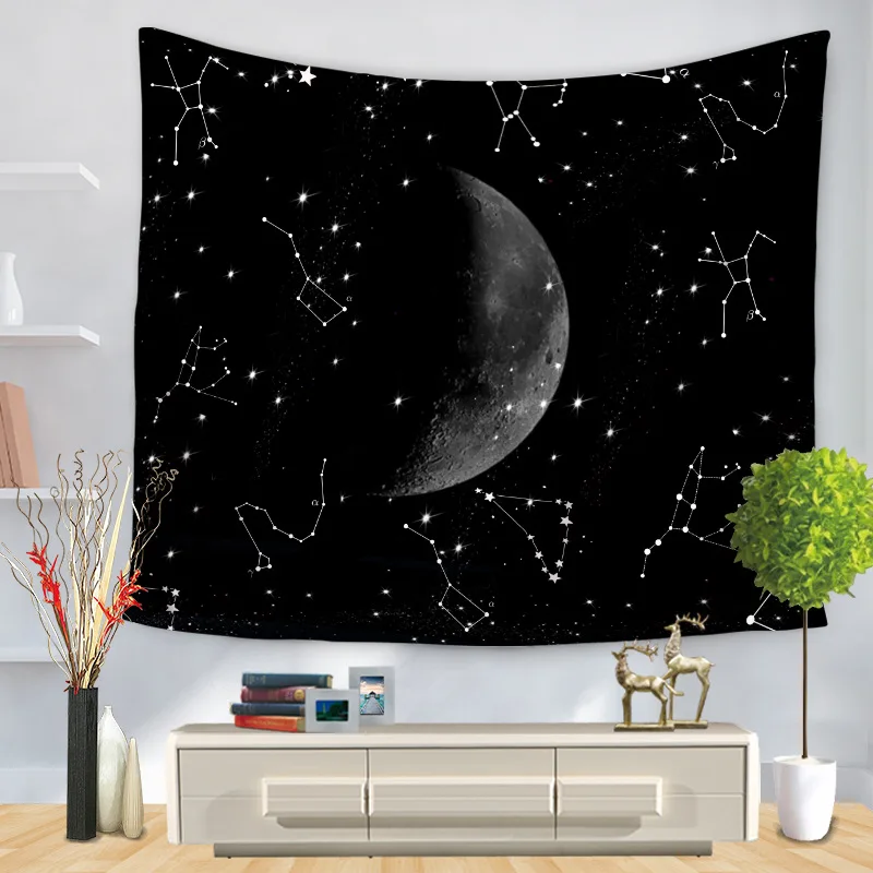 Beautiful Night Sky Wall Tapestry Home Decorations Wall Hanging Forest Starry Moon Night Tapestries For Living Room Bedroom