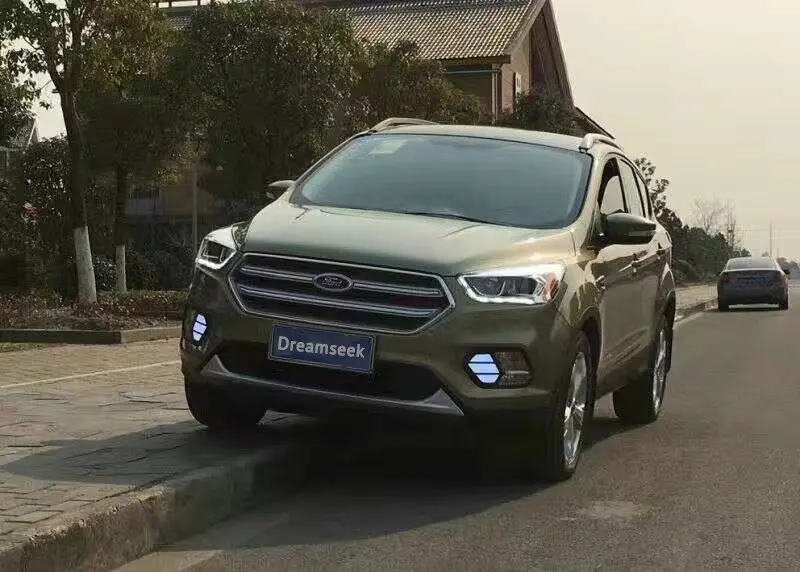 DRL для Ford Escape Kuga светодиодный автомобильный дневной ходовой светильник, реле, водонепроницаемый, для вождения, противотуманная лампа, Дневной светильник