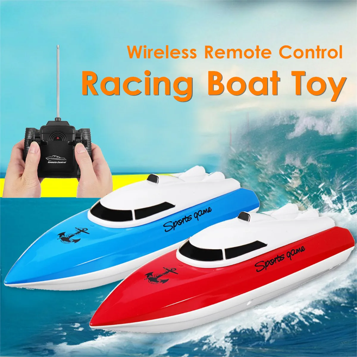 24cm Plastic Remote Control Racing Boat Yacht Rechargeable Electric Speed RC Boat Vehicles Model Toys Children Toys 2 Colors