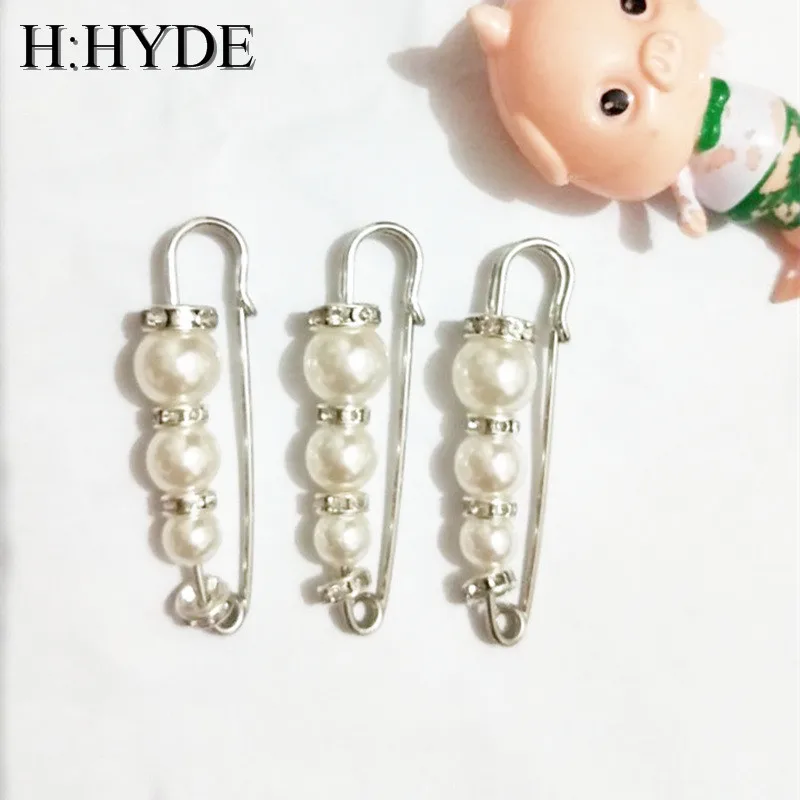 

H:HYDE Simple imitation pearl Brooches For Women all-match sweater suit jacket Brooches Jewelry Hijab Clip Scarf Buckle Pins