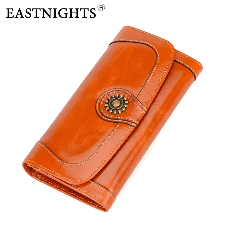 

EASTNIGHTS New Arrival High Quality Brand Design Genuine Leather Wallet Female Fashion Long Women Wallet Clutch TW2639