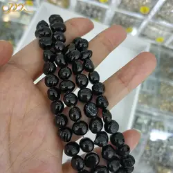 JYX натуральный черный жемчуг DIY бусины разной формы 7,5 мм Цветные пресноводные жемчужные струны нити ювелирные украшения сделай сам 15 "1