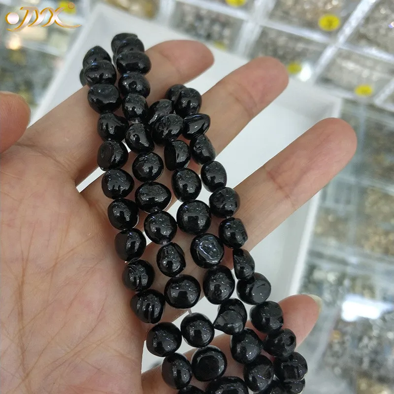 

JYX Natural Black Pearl DIY irregular beads 7.5mm colored Freshwater Pearl Strings Strands DIY Handmade Jewelry 15"1 strings