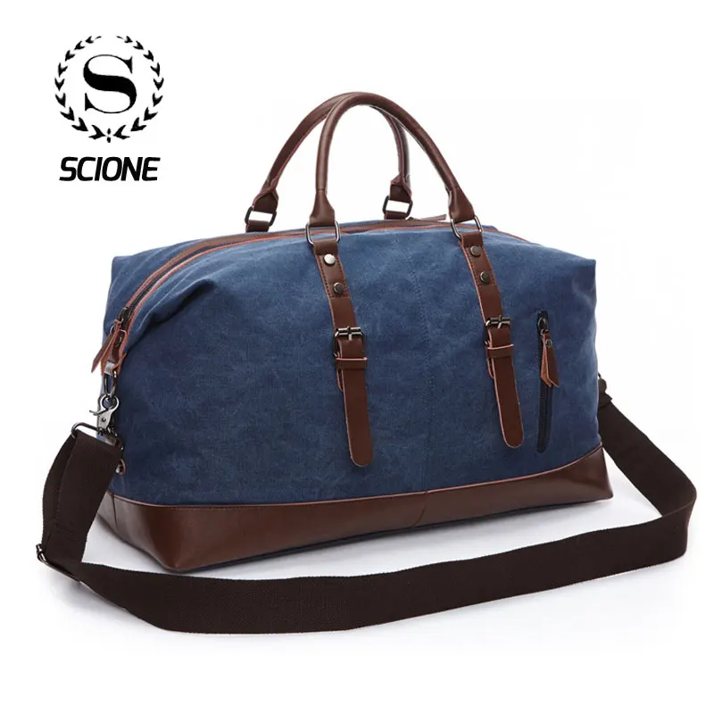 Canvas Luggage Bag Large Capacity Travel Men Shoulder H bag Crossbody Duffel Bags Black