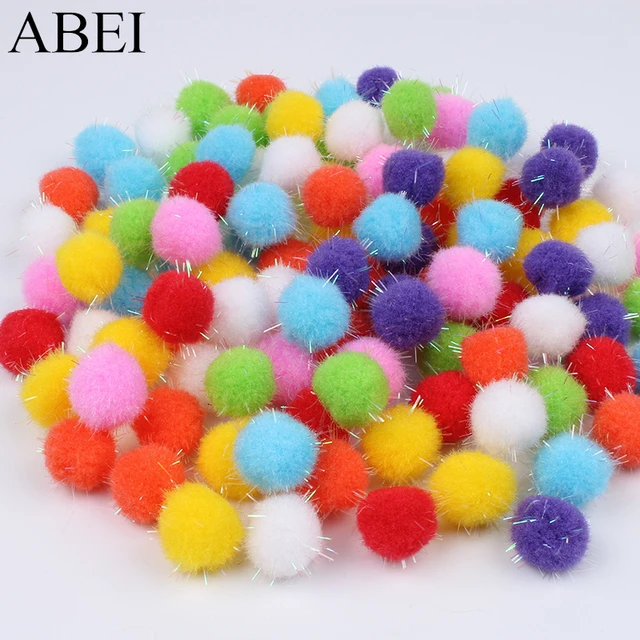 12mm 15mm 20mm Sparkly Pom Poms Glitter Tinsel Pompones DIY Sewing