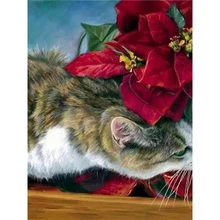 YIKEE декоративная картина маслом по номерам, Раскраска по номерам кошка