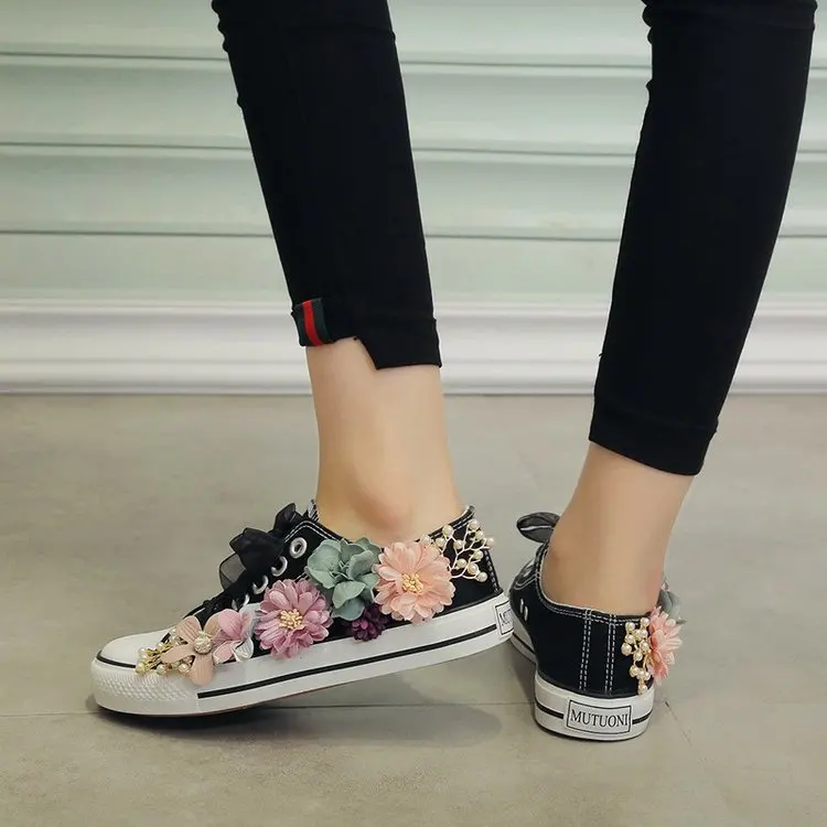 Black Женские кроссовки; chaussures femme; парусиновая обувь; zapatillas mujer; повседневная обувь на плоской подошве; Цвет белый; Женская Осенняя обувь; sapato feminino - Цвет: Black