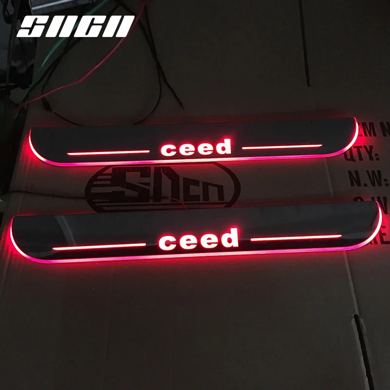 SNCN Trim Pedal LED Car Light Door Sill Scuff Plate Pathway Dynamic