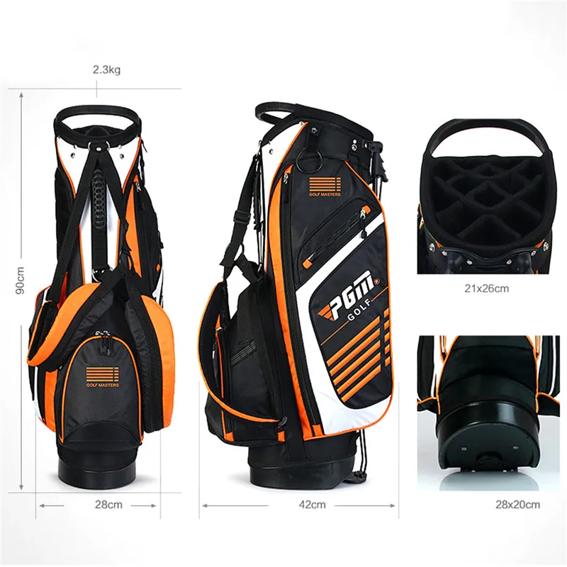 PGM Портативная сумка для гольфа с подставкой сумки для гольфа с подставкой 14 розеток мульти Открытый спорт карманы стандартная сумка с плечевым ремнем 90*28 см